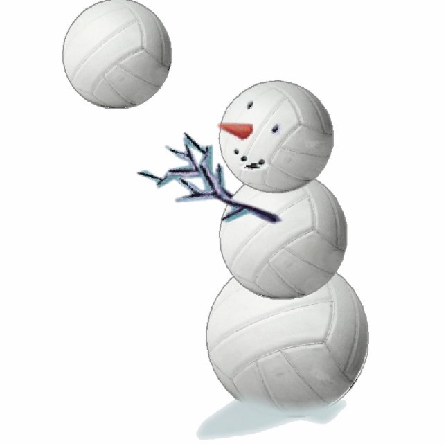 volleybalsneeuwman fotobeeldje ornament (Voorkant)