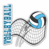 Volleybalspel - Babyblauw Sticker (Voorkant)
