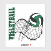 Volleybalspel - Donkergroen Sticker (Vel)