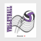 Volleybalspel - Paars Sticker (Vel)