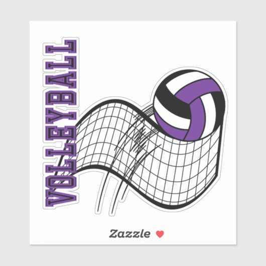 Volleybalspel - Paars Sticker (Vel)
