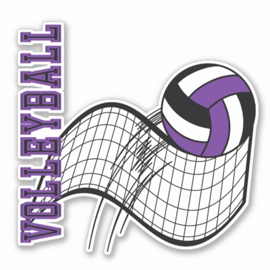Volleybalspel - Paars Sticker (Voorkant)