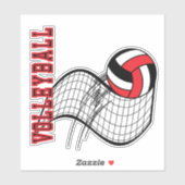 Volleybalspel - Rood Sticker (Vel)