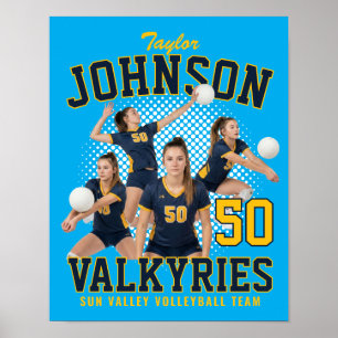 Volleybalspeler Aangepaste Foto Illegale Sporten Poster