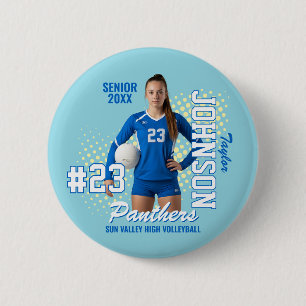 Volleybalspeler Aangepaste Foto Senior Night Sport Ronde Button 5,7 Cm