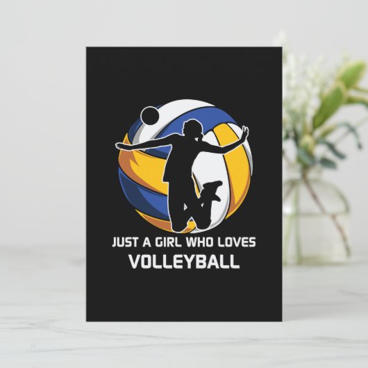 Volleybalspeler alleen een meisje dat van Volleyba Kaart (Staand voorkant)