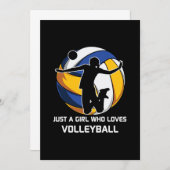 Volleybalspeler alleen een meisje dat van Volleyba Kaart (Voorkant / Achterkant)