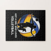 Volleybalspeler alleen een meisje dat van Volleyba Legpuzzel (Horizontaal)