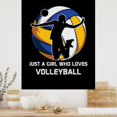Volleybalspeler alleen een meisje dat van Volleyba Poster (Keuken)