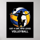 Volleybalspeler alleen een meisje dat van Volleyba Poster (Voorkant)