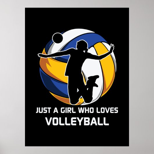 Volleybalspeler alleen een meisje dat van Volleyba Poster (Voorkant)