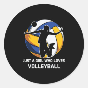 Volleybalspeler alleen een meisje dat van Volleyba Ronde Sticker