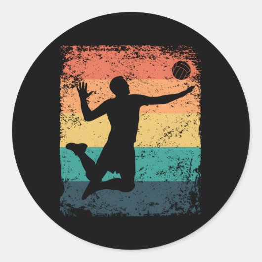 Volleybalspeler beach Volleyball Ronde Sticker (Voorkant)