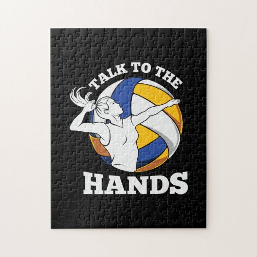 Volleybalspeler | Bespreking met de handen Legpuzzel (Verticaal)