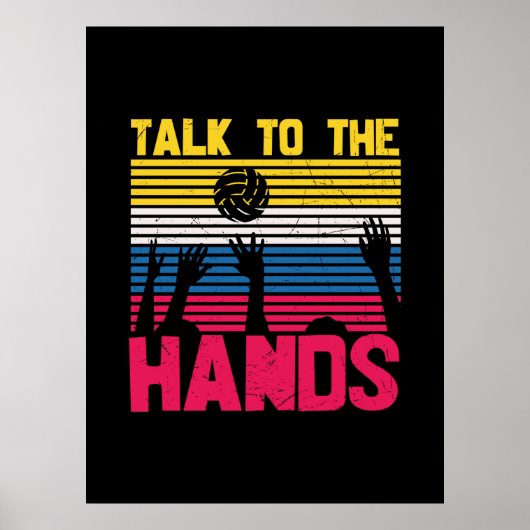 Volleybalspeler | Bespreking met de handen Poster (Voorkant)