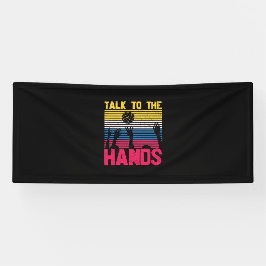 Volleybalspeler | Bespreking met de handen Spandoek (Horizontaal)