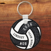 Volleybalspeler Black Glitter Sleutelhanger (Voorkant)