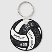 Volleybalspeler Black Glitter Sleutelhanger (Achterkant)