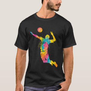 Volleybalspeler Colorsplash Meisjes Kinder Strand T-shirt