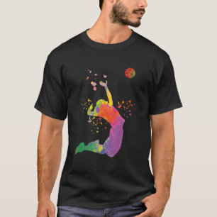 Volleybalspeler Colorsplash Meisjes Kinder Strand T-shirt