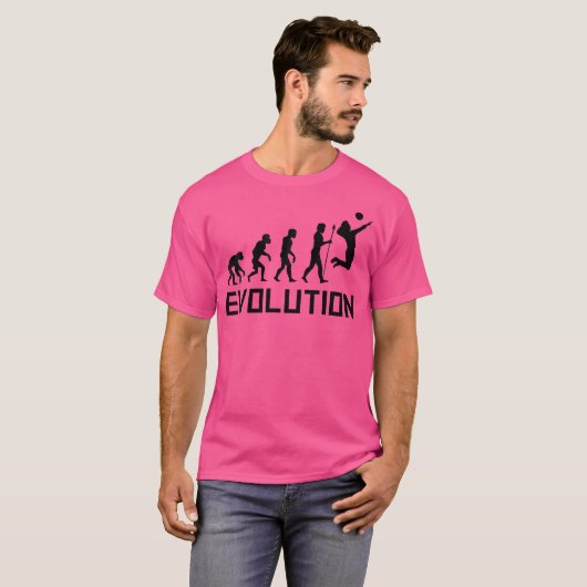 Volleybalspeler Evolution Grappig Volleybal T-shirt (Voorkant volledig)