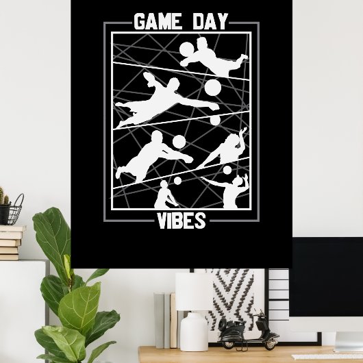 Volleybalspeler | Game Day Vibes Poster (Thuiskantoor)