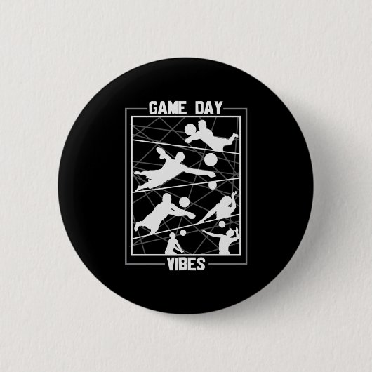 Volleybalspeler | Game Day Vibes Ronde Button 5,7 Cm (Voorkant)
