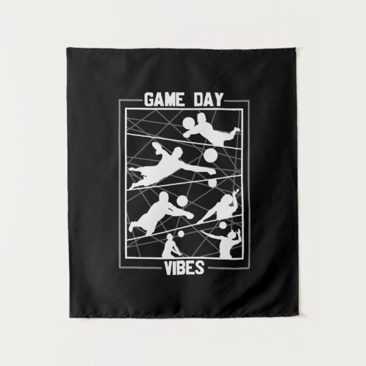 Volleybalspeler | Game Day Vibes Wandkleed (Voorkant)