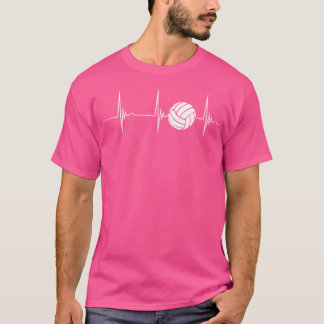 Volleybalspeler Heartbeat Ekg Pulse Beach Volley T-shirt