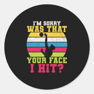 Volleybalspeler Het spijt me dat je gezicht was Ronde Sticker