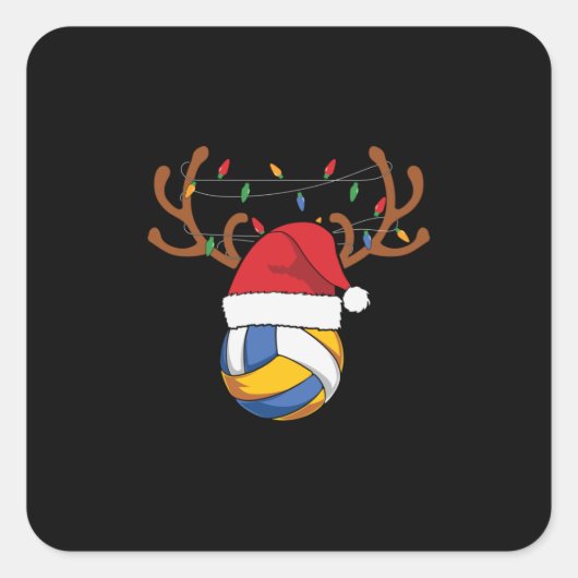 Volleybalspeler | Kerstmis volleyball Vierkante Sticker (Voorkant)