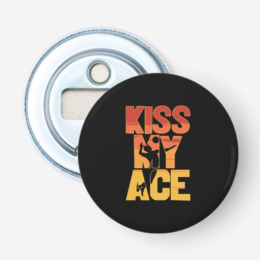 Volleybalspeler | Kus My Ace Button Flesopener (Voorkant)