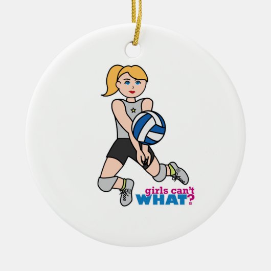 Volleybalspeler - licht/klonen keramisch ornament (Voorkant)
