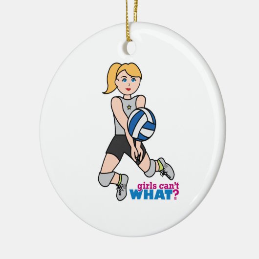 Volleybalspeler - licht/klonen keramisch ornament (Links)