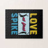 Volleybalspeler | Liefde bij First Spike Legpuzzel (Horizontaal)