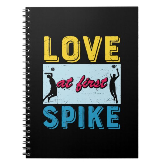 Volleybalspeler | Liefde bij First Spike Notitieboek (Voorkant)