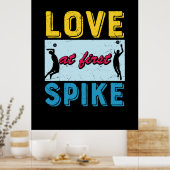 Volleybalspeler | Liefde bij First Spike Poster (Keuken)