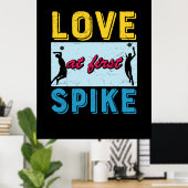 Volleybalspeler | Liefde bij First Spike Poster (Thuiskantoor)
