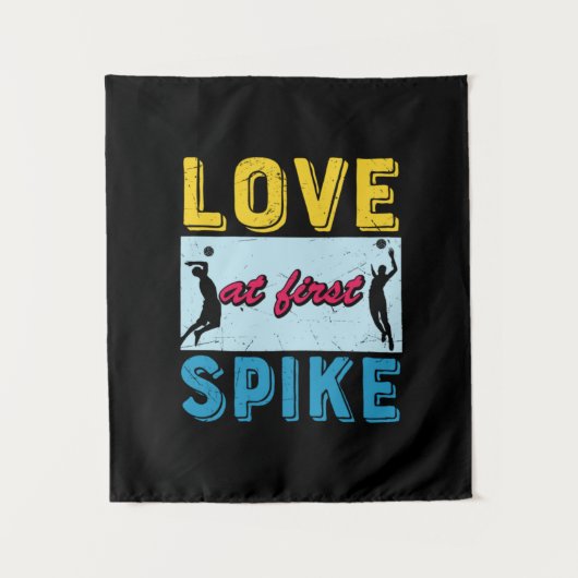 Volleybalspeler | Liefde bij First Spike Wandkleed (Voorkant)