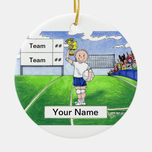 Volleybalspeler - Mannelijk Keramisch Ornament (Voorkant)