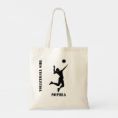 Volleybalspeler Meisje, Meisje Team Verjaardag Tote Bag (Achterkant)