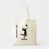 Volleybalspeler Meisje, Meisje Team Verjaardag Tote Bag (Voorkant)