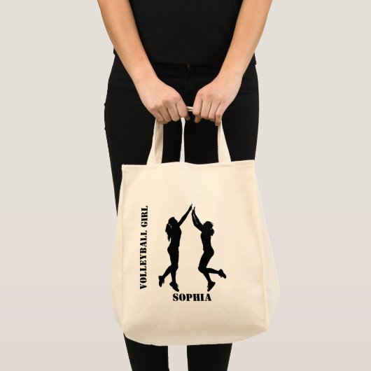 Volleybalspeler Meisje, Meisje Team Verjaardag Tote Bag (Voorkant (product))