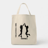 Volleybalspeler Meisje, Meisje Team Verjaardag Tote Bag (Achterkant)