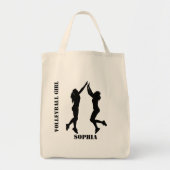 Volleybalspeler Meisje, Meisje Team Verjaardag Tote Bag (Voorkant)