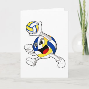 Volleybalspeler met volleybal kaart