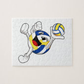 Volleybalspeler met volleybal legpuzzel (Horizontaal)