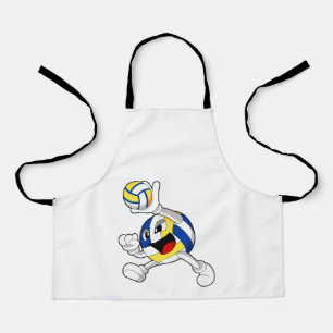 Volleybalspeler met volleybal schort