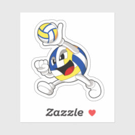 Volleybalspeler met volleybal sticker