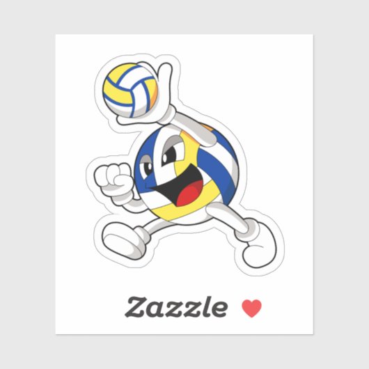 Volleybalspeler met volleybal sticker (Vel)